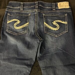 Silver straight leg crop jeans